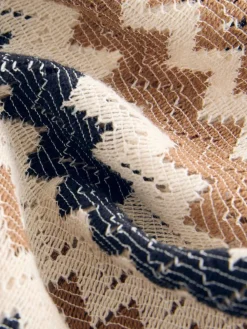 New Next Short Sleeves Textured Shirt (3mths-7yrs) Brown Zig Zag Stripe