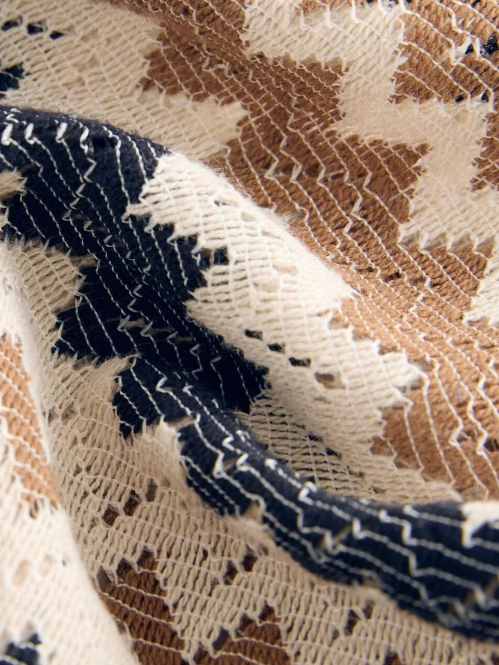 New Next Short Sleeves Textured Shirt (3mths-7yrs) Brown Zig Zag Stripe