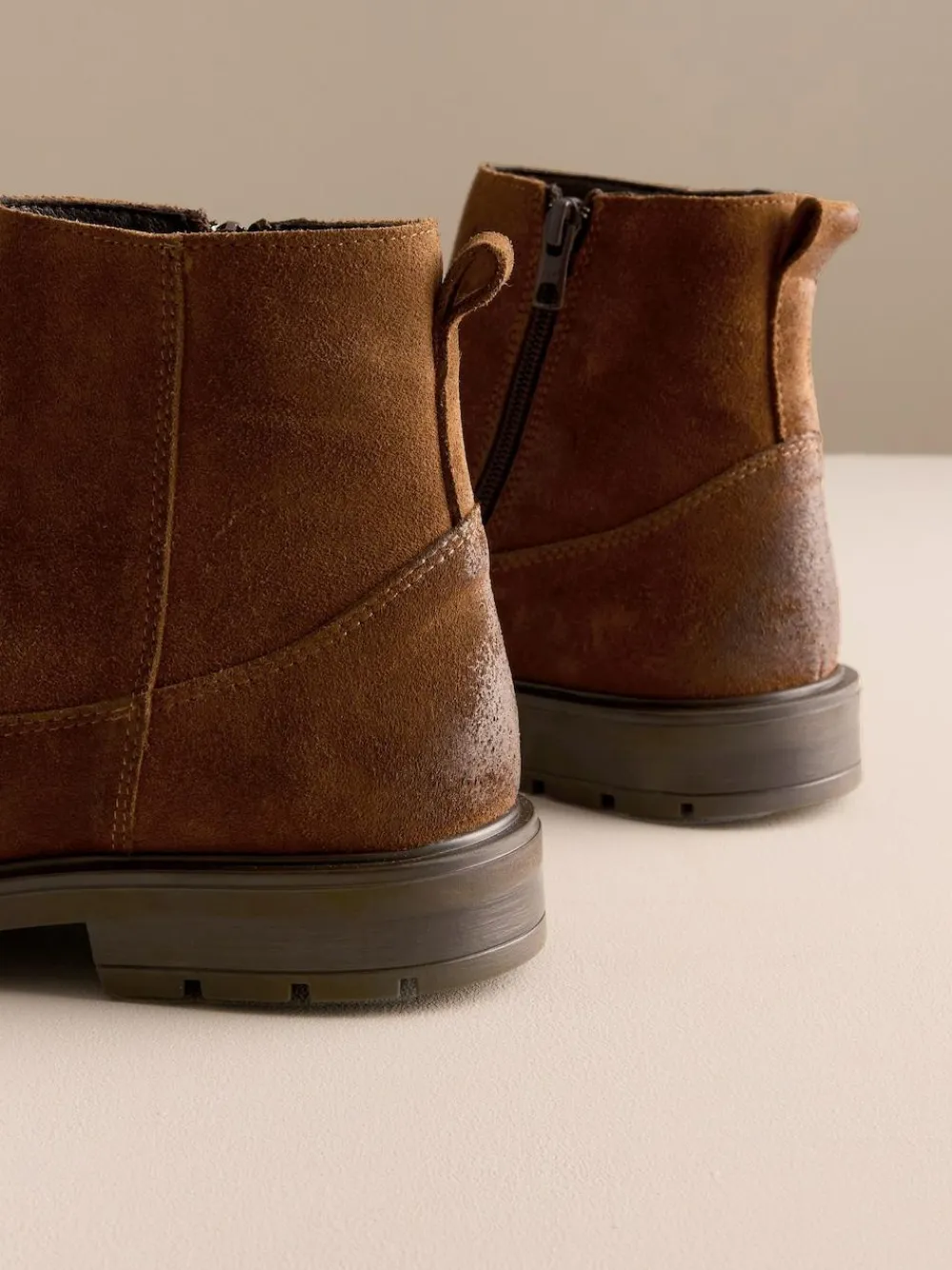 Best Next Brown Zip-Up Suede Chelsea Boots