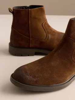 Best Next Brown Zip-Up Suede Chelsea Boots
