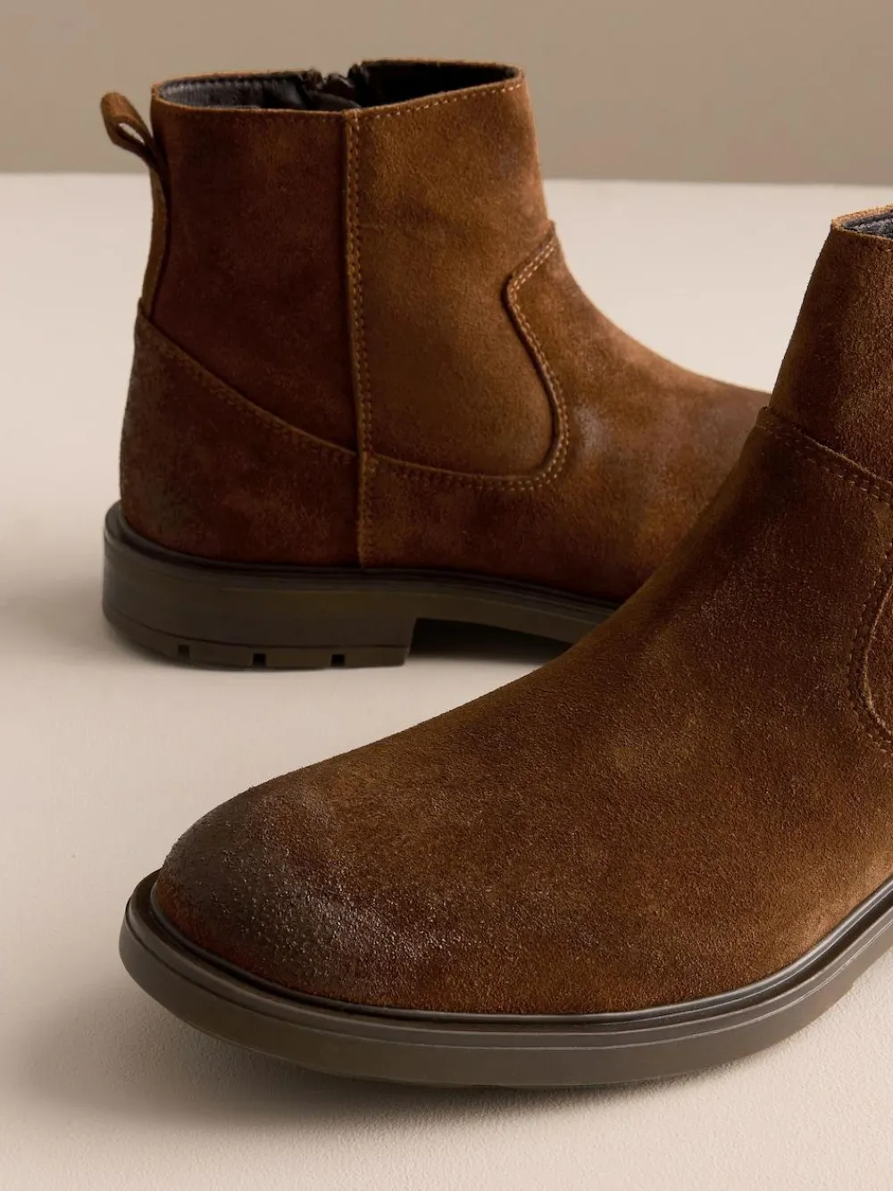 Best Next Brown Zip-Up Suede Chelsea Boots