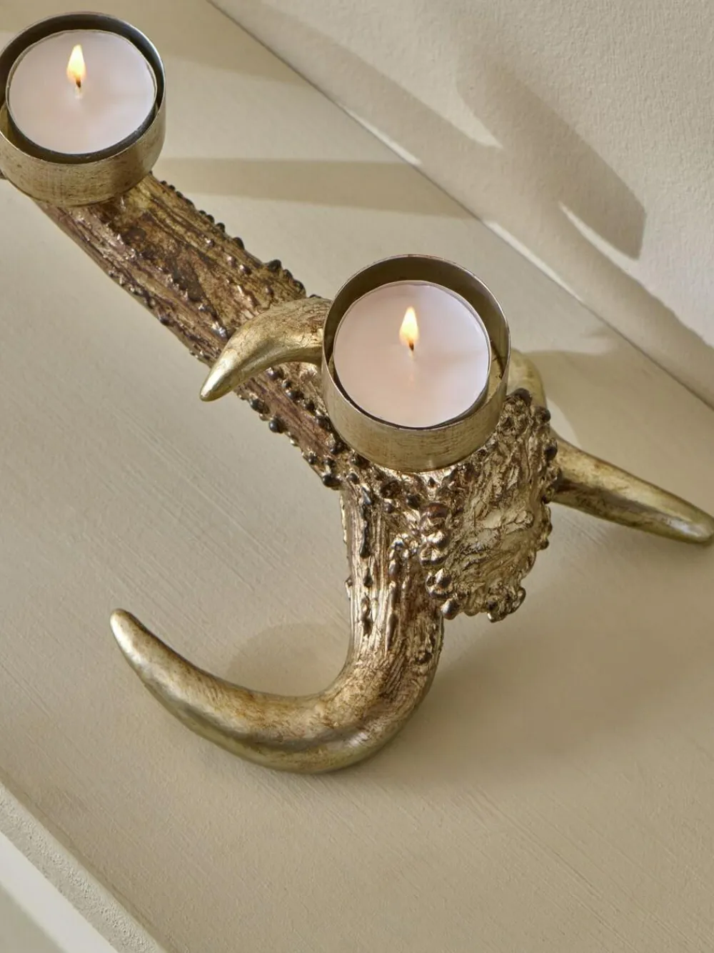 Next Brown/Gold Antler Candle Holder Tealight^ Candle Holders & Lanterns