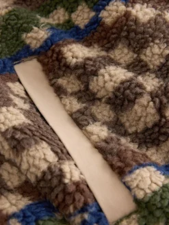 Next Zip Through Printed Fleece Brown/Tan Geometric