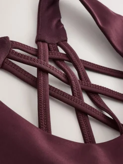 Next Burgundy Red Active Cross Back Sports Bra^Women Bras