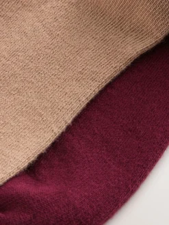 Outlet Next Burgundy Red and Tan Brown Slouchy Ankle Socks 2 Pack