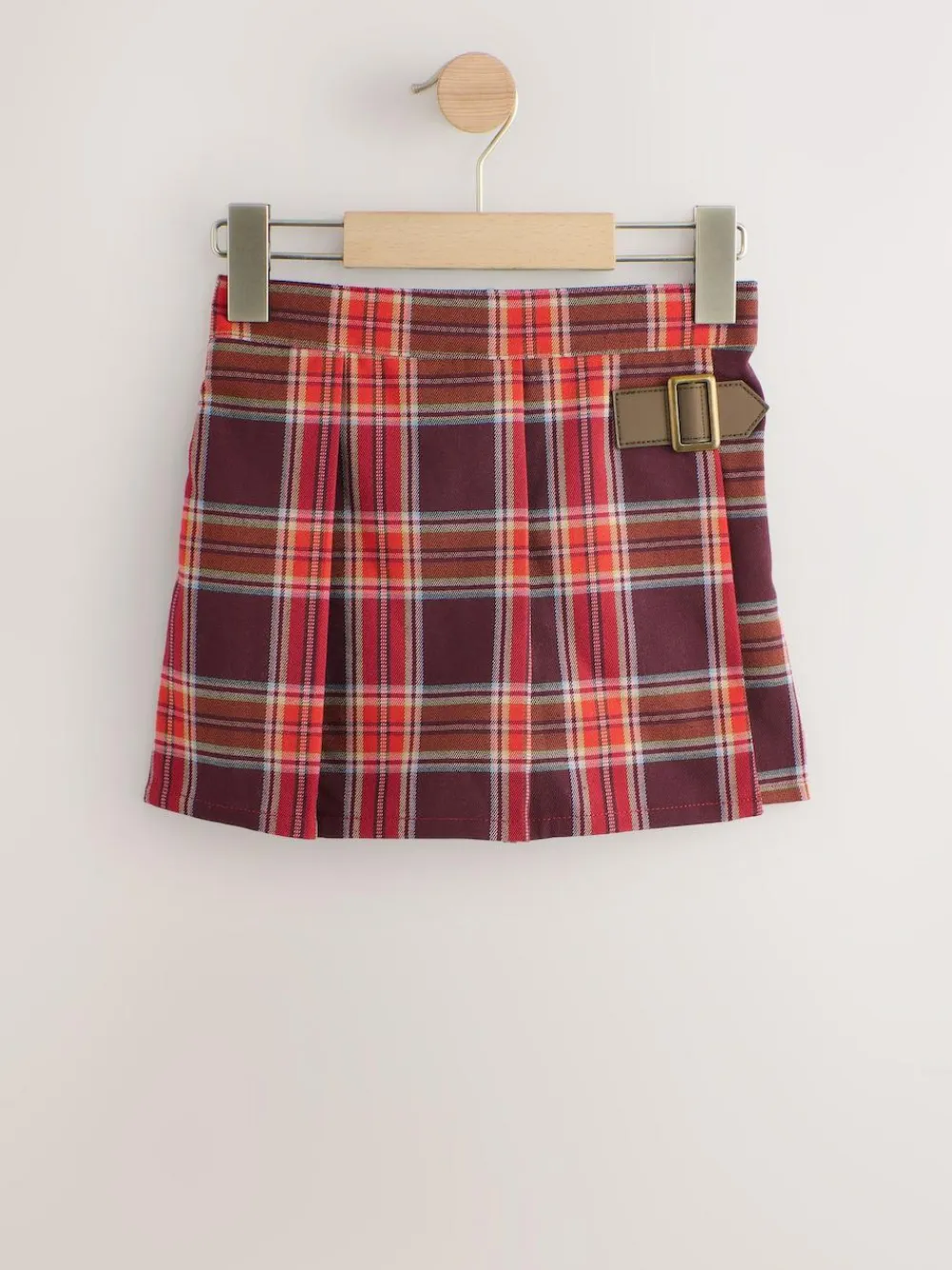 Clearance Next Burgundy Red Check Skort and Tights Set (3mths-7yrs)