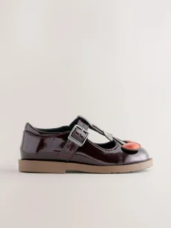 Best Next T-Bar Shoes Burgundy Red Cherry
