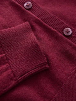 Clearance Next Burgundy Red Cotton Rich Frill Shoulder School Cardigan (3-16yrs)