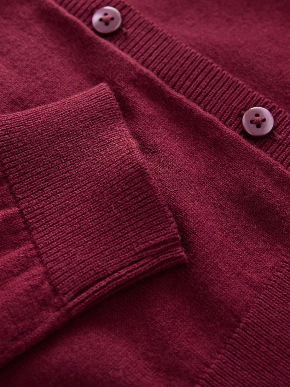 Clearance Next Burgundy Red Cotton Rich Frill Shoulder School Cardigan (3-16yrs)
