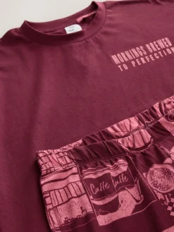 Next Burgundy Red Cotton Short Sleeve Pyjamas^Women Pyjamas|All Night & Lounge