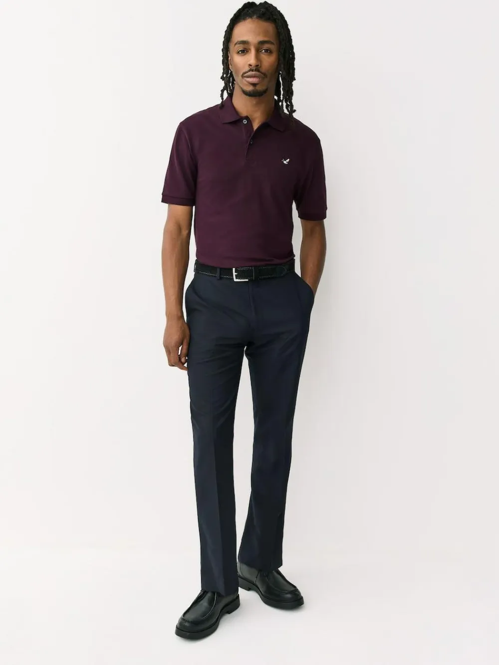 Clearance Next Short Sleeve Pique Polo Shirt Burgundy Red Duck