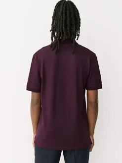 Clearance Next Short Sleeve Pique Polo Shirt Burgundy Red Duck