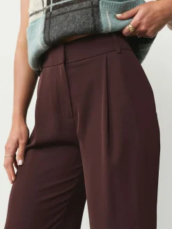 Sale Next Elastic Back Wide Leg Trousers Burgundy Red