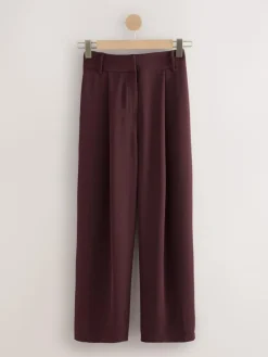 Sale Next Elastic Back Wide Leg Trousers Burgundy Red