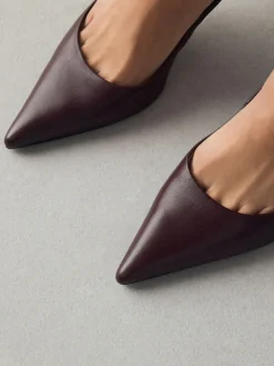 Next Extra Wide Fit Leather Mid Court Shoes^Women Heels