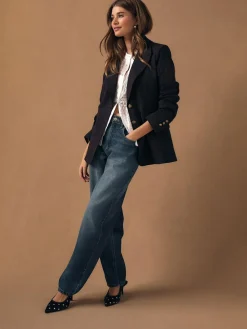 Next Burgundy Red Fitted Single Breasted Blazer^Women Blazers|Suits & Tailoring