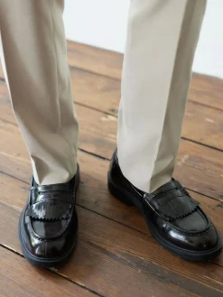 Next Burgundy Red Fringe Penny Loafers^ Shoes