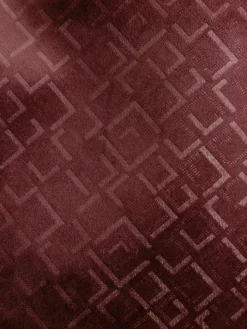 Discount Next Slim Fit Patterned Velvet Blazer Burgundy Red Geometric