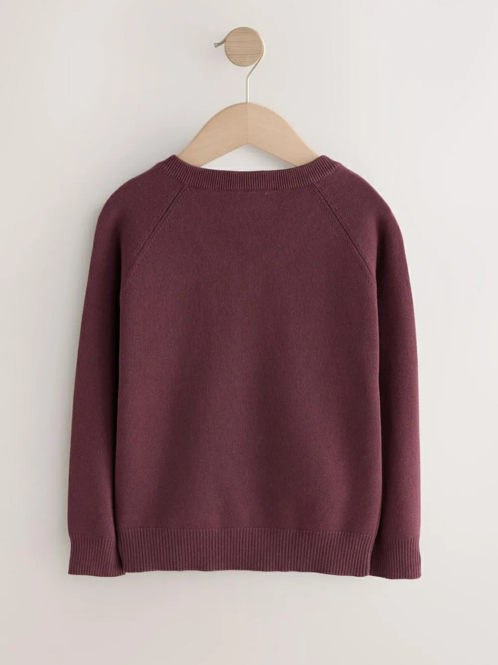 Next Burgundy Red Knitted V-Neck School Jumper (3-16yrs)^BOY Knitwear & Sweaters|Knitwear