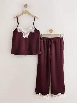 Best Next Burgundy Red Lace Trim Cami Pyjamas