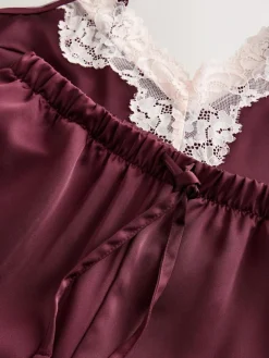 Best Next Burgundy Red Lace Trim Cami Pyjamas