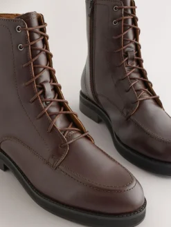 Hot Next Forever Comfort® Lace-Up Ankle Boots Burgundy Red Leather