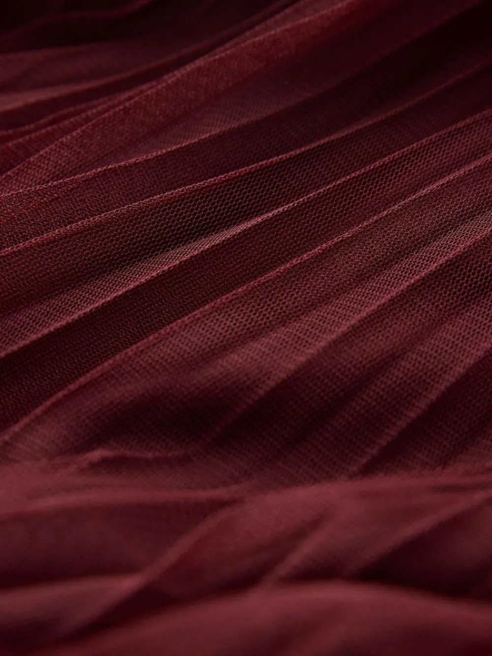 New Next Mesh Pleated Maxi Skirt Burgundy Red