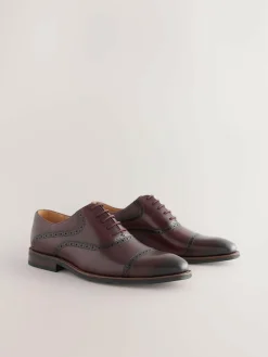 Hot Next Oxford Toecap Shoes Burgundy Red