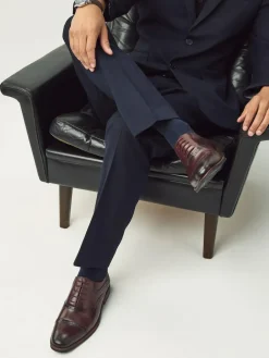 Hot Next Oxford Toecap Shoes Burgundy Red