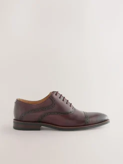 Hot Next Oxford Toecap Shoes Burgundy Red