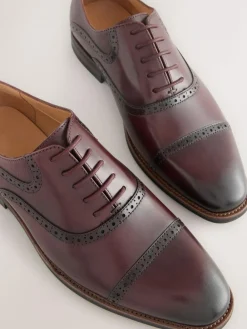 Hot Next Oxford Toecap Shoes Burgundy Red