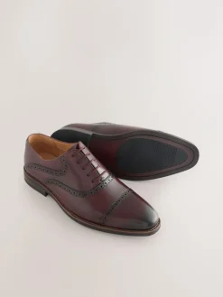 Hot Next Oxford Toecap Shoes Burgundy Red