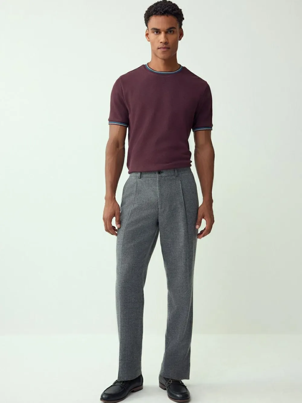 Next Regular Fit & 100% Cotton Textured Tipped T-Shirt^ Tops & T-Shirts