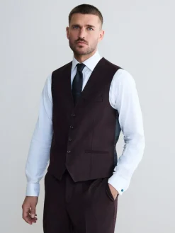 Next Signature Zignone Italian Wool Cashmere Blend Flannel Suit Waistcoat^ Vests