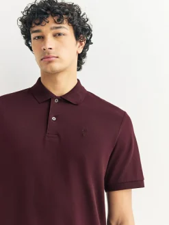 Best Next Burgundy Red Slim Fit Short Sleeve Pique Polo Shirt