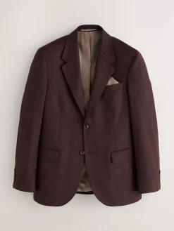 Discount Next Slim Fit Signature Zignone Italian Wool Cashmere Blend Flannel Suit Jacket Burgundy Red