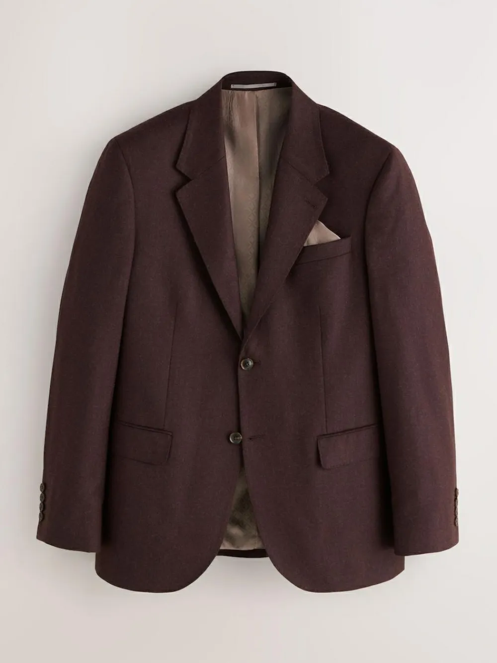 Discount Next Slim Fit Signature Zignone Italian Wool Cashmere Blend Flannel Suit Jacket Burgundy Red