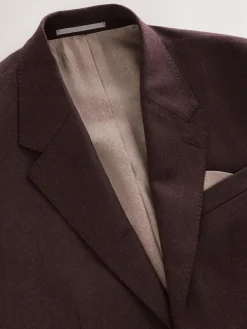 Discount Next Slim Fit Signature Zignone Italian Wool Cashmere Blend Flannel Suit Jacket Burgundy Red