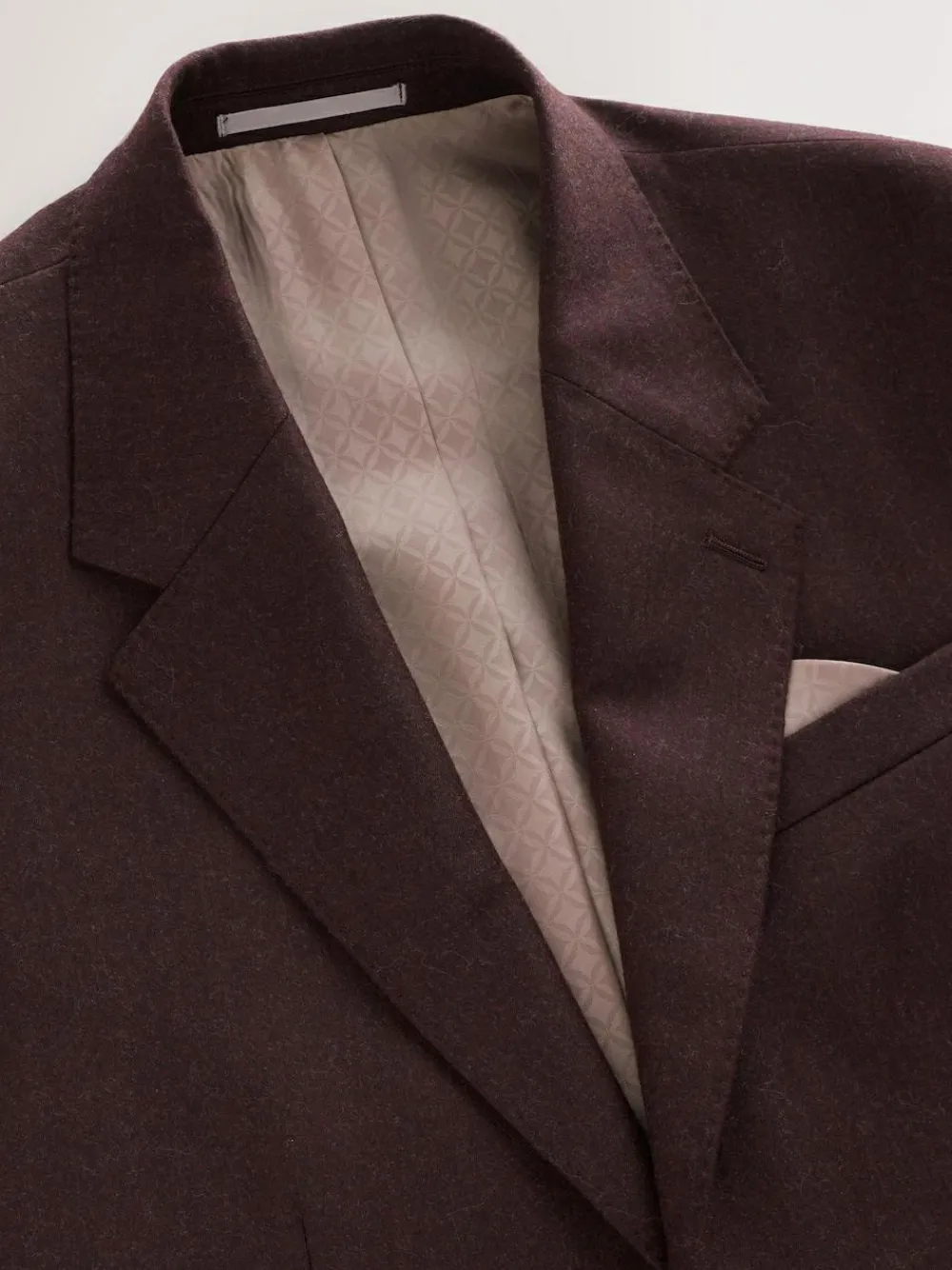 Discount Next Slim Fit Signature Zignone Italian Wool Cashmere Blend Flannel Suit Jacket Burgundy Red