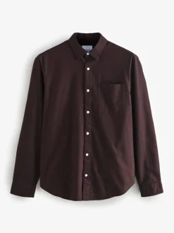 New Next Burgundy Red Soft Touch Oxford Long Sleeve Shirt