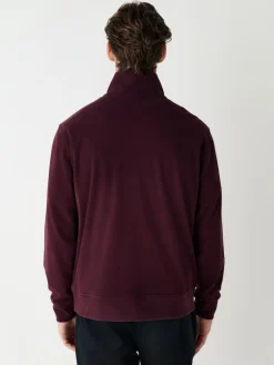 Outlet Next Soft Touch Quarter Zip Neck Fleece Burgundy Red