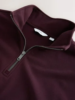 Outlet Next Soft Touch Quarter Zip Neck Fleece Burgundy Red