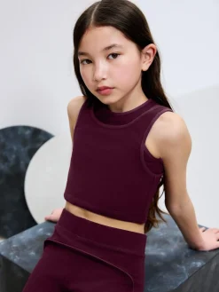 Next Burgundy Red Sports Crop Top (5-16yrs)^ Bras & Crop Tops