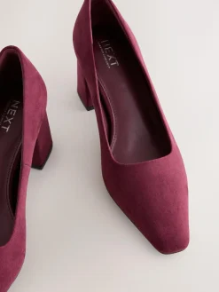 Next Standard/Wide Fit Standard Chisel Toe Block Courts^Women Wide Fit & Extra Wide Fit|Heels