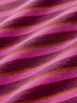 Next Burgundy Red Stripe Long Sleeve Crew Neck T-Shirt^Women Nightwear|Tops & T-Shirts