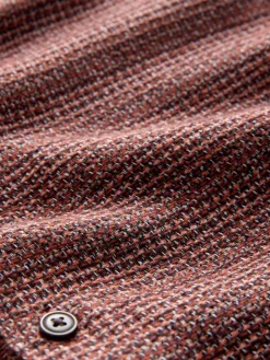 Online Next Textured Shacket Overshirt Burgundy Red