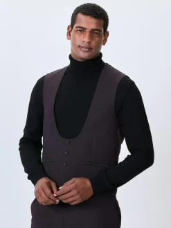 Next Burgundy Red Tuxedo Suit Waistcoat^ Vests