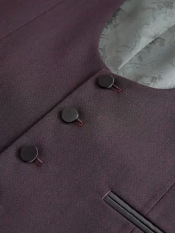 Next Burgundy Red Tuxedo Suit Waistcoat^ Vests