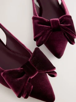 Next Forever Comfort® Point Toe Bow Slingback Flat Shoes^Women Flats|Occasionwear