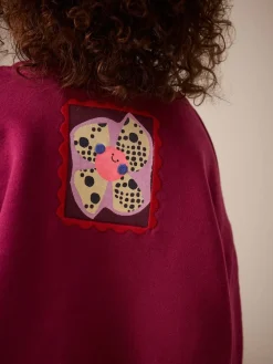 Outlet Next Burgundy Red Zebra Crew Neck Sweatshirt (3mths-7yrs)